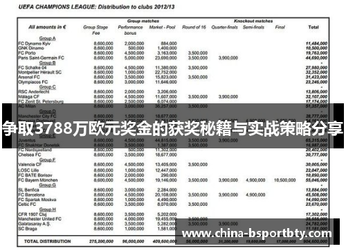 争取3788万欧元奖金的获奖秘籍与实战策略分享